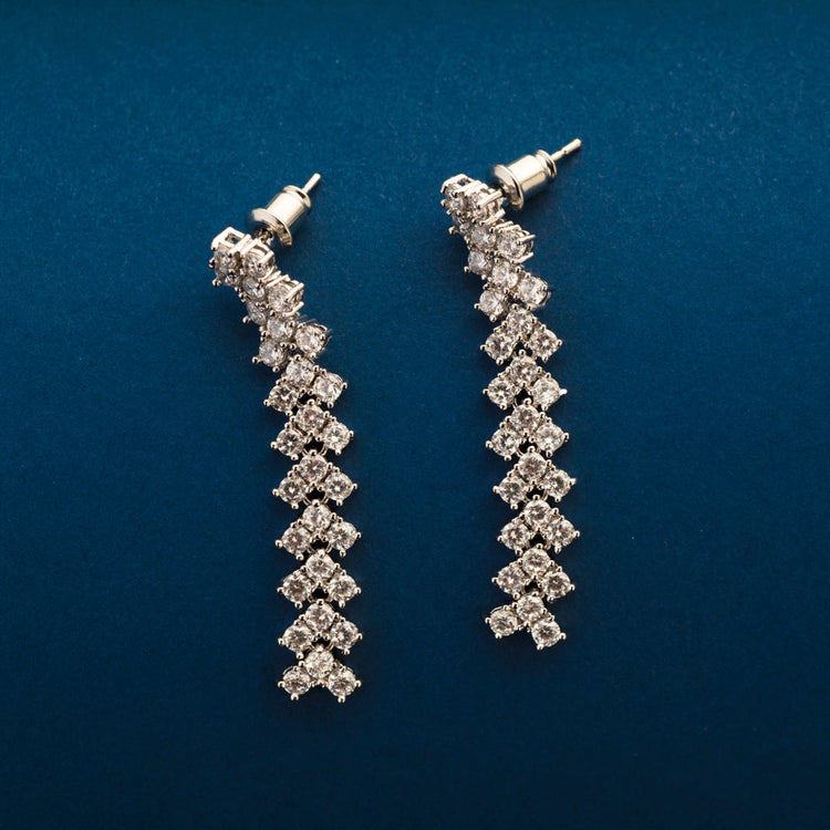 To In Korean|elegant Zircon Flower Drop Earrings For Women - Korean Style  Long Tassel